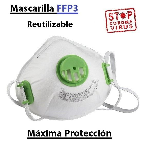 Mascarilla FFP3 con válvula · Reutilizable · EN149:2001+A1:2009 (2)