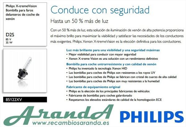 D1S Philips Xenon Xtreme Vision Lámpara +150% (3)