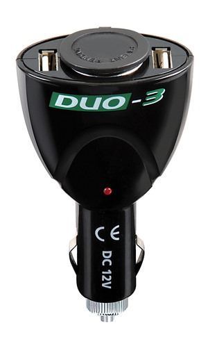 Enchufe Mechero Duo-3 Triple Conexión 12V + 2USB