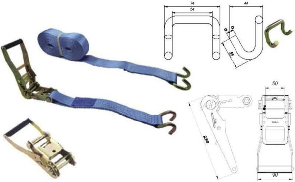 Eslinga Tensor en U 4000kg 8,5+0,5m x 5 cm