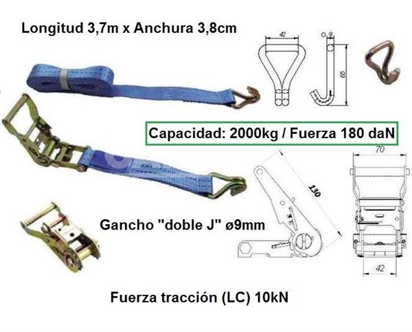 Eslingas para carga de Camión e Industrial. Varias Fuerzas y Capacidades (1)