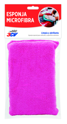 Esponja Microfibra 3CV · Limpia y abrillanta