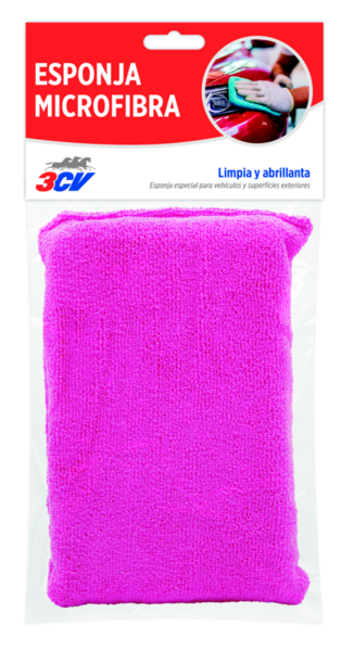 Esponja Microfibra 3CV · Limpia y abrillanta