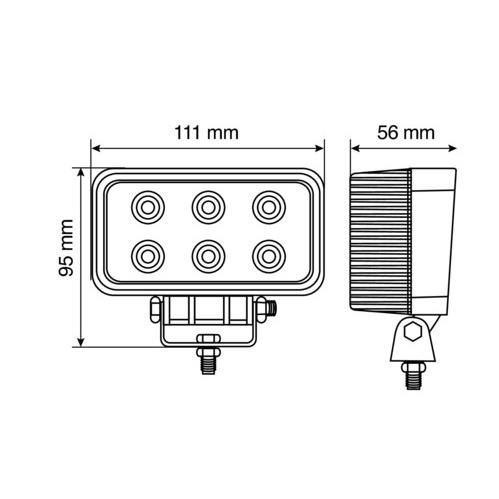 Faro de Trabajo LED Rectangular 18W · 12-30V (1)