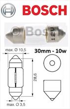 Festoon T10W Bosch Lámpara 12V 10W (Plafón Corto)