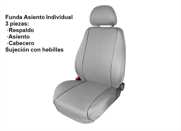 Funda Asiento Individual Turismo. 3 piezas. Varios colores (2)