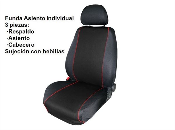 Funda Asiento Individual Turismo. 3 piezas. Varios colores (4)