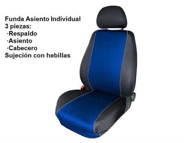 Funda Asiento Individual Turismo. 3 piezas. Varios colores (1)