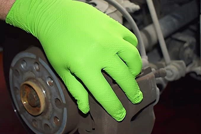 Guantes Nitrilo Diamantado Verde · Reutilizables · Caja 50 uds