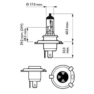 H4 Lámpara Halógena 12V 60/55W (1)