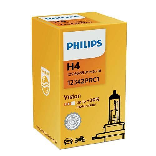 H4 Philips Premium Lámpara Vision +30% 12V 60/55W