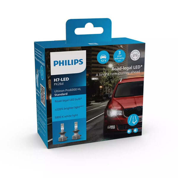 H7 Philips Ultinon PRO 6000 Standard · Luz LED