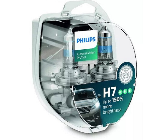 H7 X-tremeVision Pro150 · Lámparas Faros Principales · 12 V 60/55W Philips