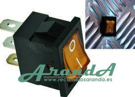 Interruptor Mini Naranja Posiciones 0 y 1 - 12V 15A