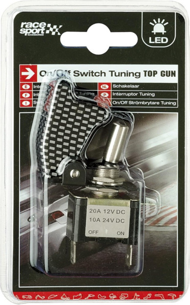 Interruptor Tuning "Top - Gun" 12V 20A On/Off RaceSport · Carbono (2)