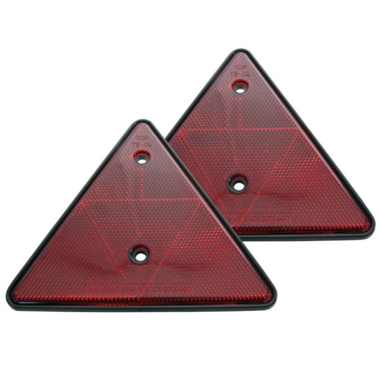 Juego 2 Catadióptricos Triangulares Rojo 13x15cm