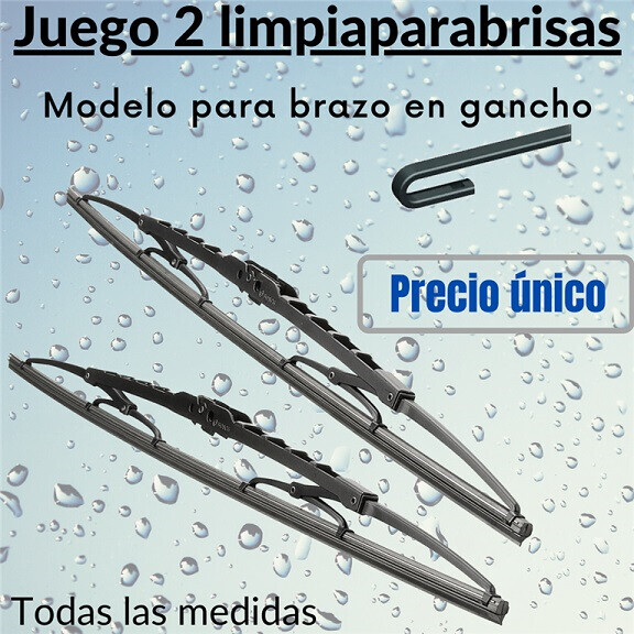 Juego 2 Limpiaparabrisas Metálicos. Modelo estándar.