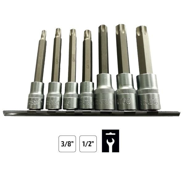 Juego de 7 puntas Torx de 3/8" y 1/2" (2)