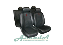 Juego Fundas Asiento Noir "Llamas" Negro