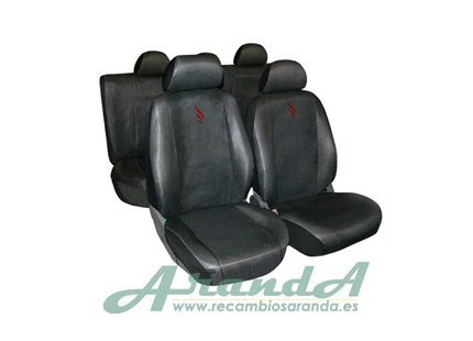 Juego Fundas Asiento Noir "Llamas" Negro