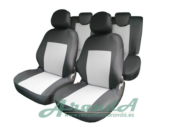 Juego Fundas Asiento Soft GP Negro-Gris