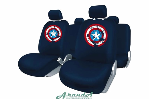 Juego Fundas de Asiento Azul Capitán América (1)