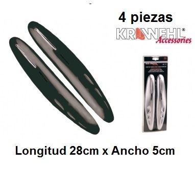 Kit 4 piezas 28cm Protector Adhesivo Paragolpes 28x5mm Negro