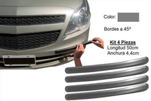 Kit 4 Protectores Adhesivos de Paragolpes 30x7mm · Color Gris · 50cm