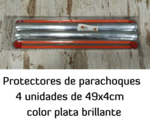 Kit 4 Protectores Adhesivos de Paragolpes 49x4cm · Color Cromado
