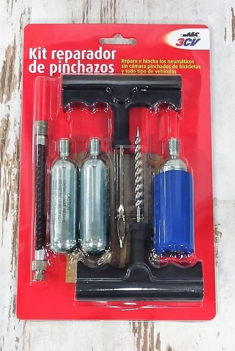 Kit Repara Pinchazos Caucho Neumaticos Ruedas Sin Camara Aire para Coche  Moto