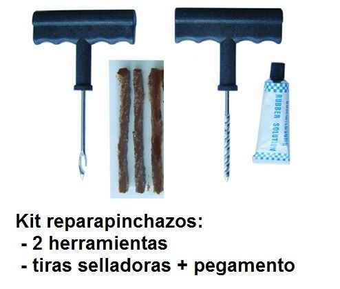 Juego de herramientas para reparar pinchazos en ruedas Reparador pinchazos  50 Mechas pinchazos coche, 57 piezas