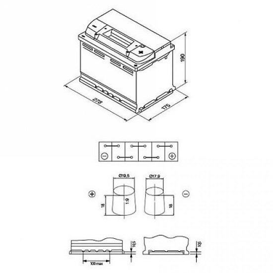 L5008 Batería Bosch L5 Caravanas / Náutica 12V 75Ah 650A (5)