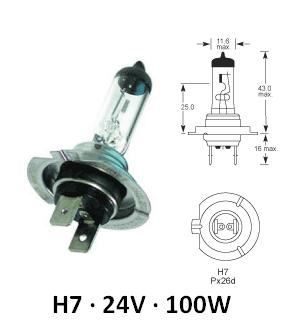 Lámpara H7 24V 100W Máxima Potencia