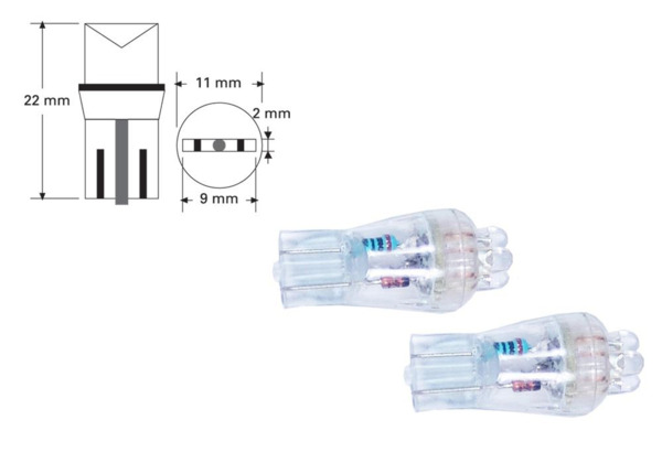 Lámparas LED Tablero/Posición 12V (Blíster 2 Unidades)