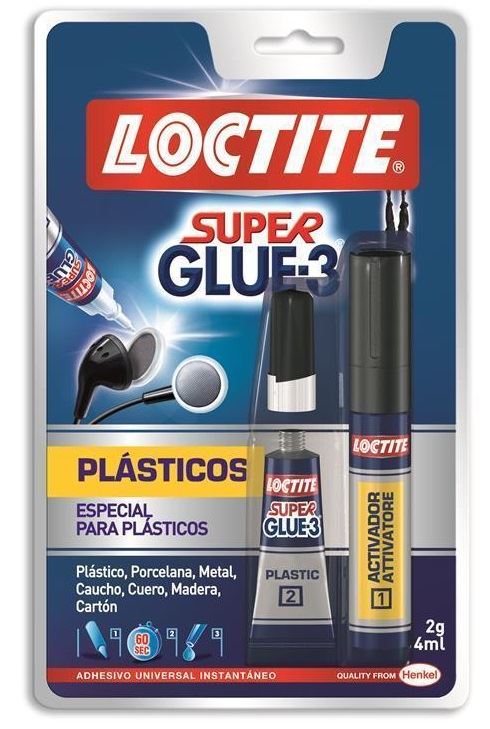 Loctite Adhesivo instantáneo Super glue-3 Plásticos Difíciles (4 ml)