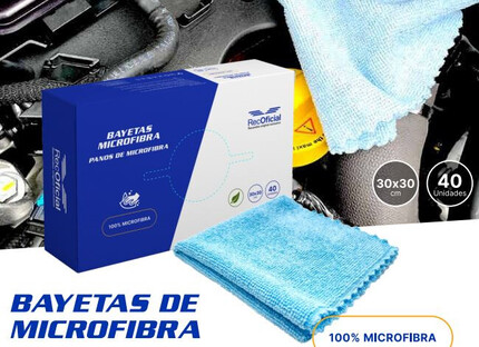 Lote de 40 paños de microfibra azul 30x30cm