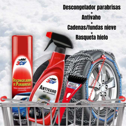 LOTE  INVIERNO 1 - Cadenas + antivaho + descongelador + rasqueta