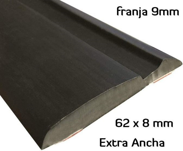 MA010 · 62x8mm Moldura Adhesiva Negra · Extra Ancha