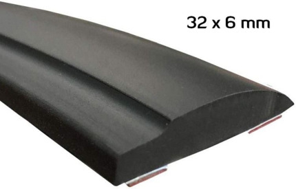32x6mm Moldura Adhesiva Negro Flexible