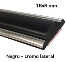 MA020 · 16x6mm Moldura adhesiva · Color negro + cromado