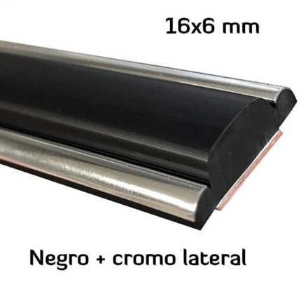 16x6mm Moldura adhesiva · Color negro + cromado