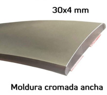 MA027 · 30x4mm Moldura adhesiva Cromada · Extra Brillante