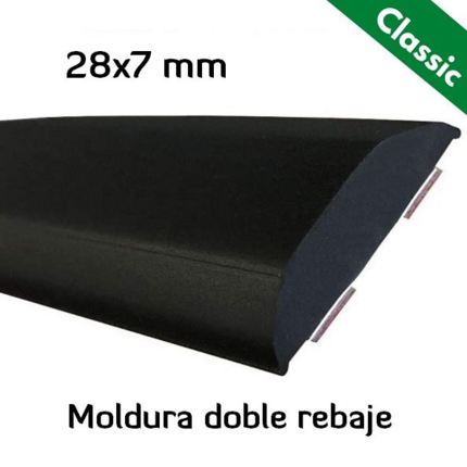 28x7mm Moldura Adhesiva Negra · Estilo Clásico