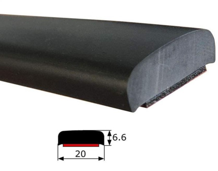 20x6,6mm Moldura Adhesiva Plana · Color Negro