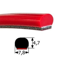 MA070 · 7,8x4,7mm Moldura Adhesiva Flexible · Color Rojo · Renault Super5