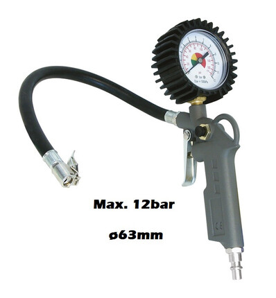 Manómetro con Manguera y Pistola · 12bar 174psi · ø63mm