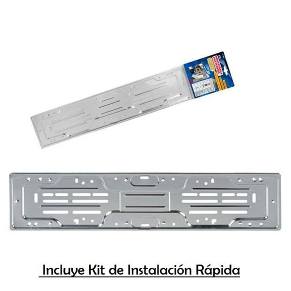 Marco Portamatrículas Aluminio + Kit Instalación · Placas 52x11