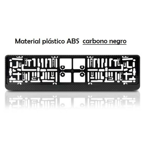 Marco Portamatrículas Negro · Efecto Carbono · 53x14