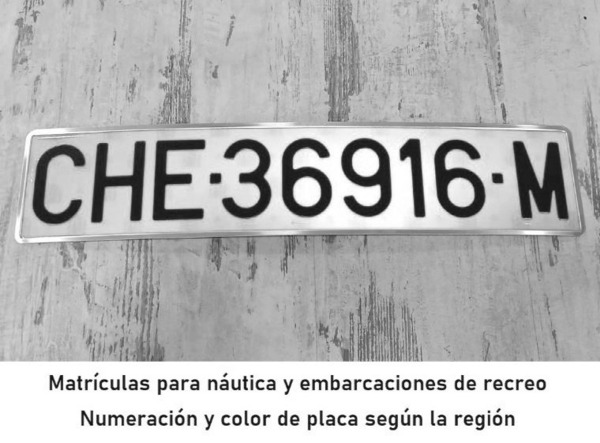 Matrícula Embarcaciones y Náutica · Aluminio 520x110mm (1)