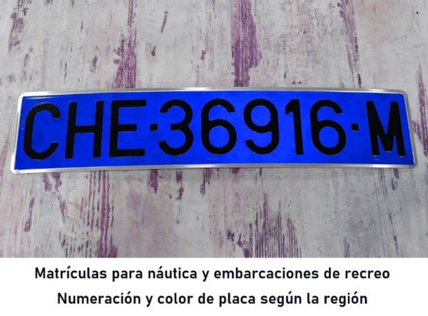 Matrícula Embarcaciones y Náutica · Aluminio 520x110mm (1)